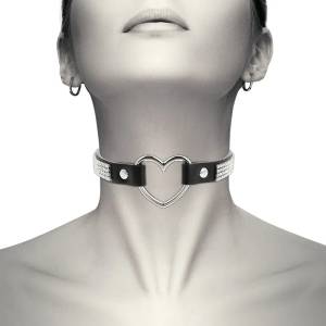 Coquette Hand Crafted Choker Heart with Crystals 229289 Black