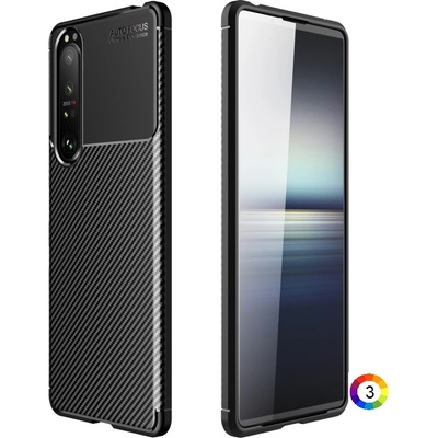 Sony Xperia 1 III Удароустойчив Carbon Fiber Калъф и Протектор