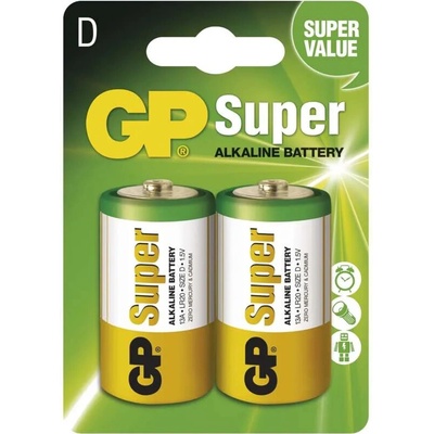 Emos, Alkalická baterie GP Super D (LR20), 2ks blistr