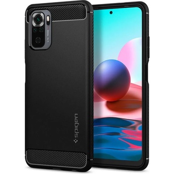 Spigen Противоударен Силиконов Калъф за XIAOMI Redmi Note 10/10S, SPIGEN Rugged Armor Case, Черен (ACS02063)