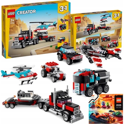 LEGO® Creator 31146 Nákladiak s plochou korbou a helikoptéra