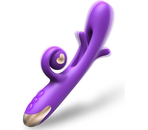 SuperLove Rabbit Snail & Flapping Vibrator Purple