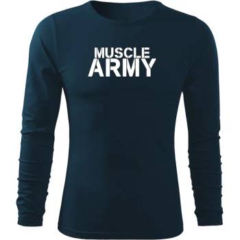 DRAGOWA FIT-T Тениска с дълъг ръкав Muscle Army, тъмносиня, 160 г/м2 (5622)