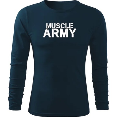 DRAGOWA FIT-T Тениска с дълъг ръкав Muscle Army, тъмносиня, 160 г/м2 (5622)
