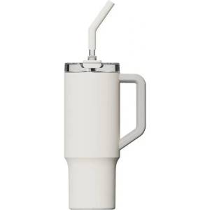Xiaomi Термочаша Xiaomi Straw Mug, 1л, сламка, 6-часова дълготрайна изолация, силиконова подложка за основа, неръждаема стомана, бяла (BHR9540GL)