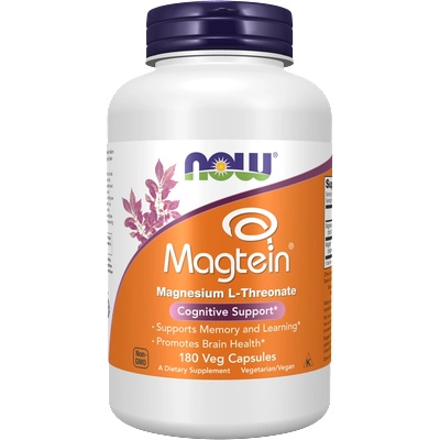 NOW NOW Magtein Magnesium L-Threonate, 180 Veg Capsules
