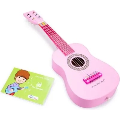 New Classic Toys - Детска дървена розова китара (10345_1)