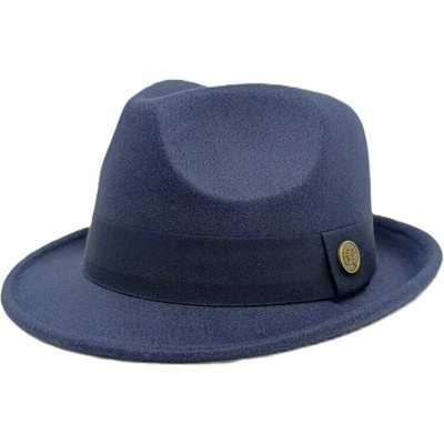 Pánsky fedora klobúk elegantný plstený model modrý