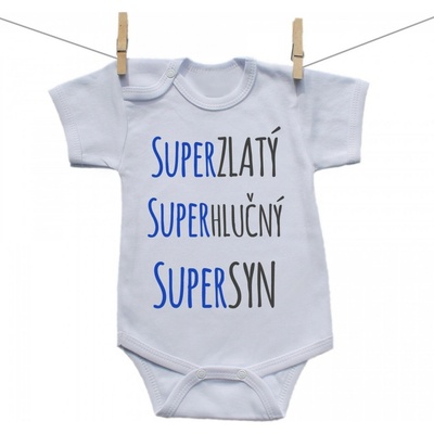 Boodyy Body s krátkym rukávom Super zlatý super hlučný super syn