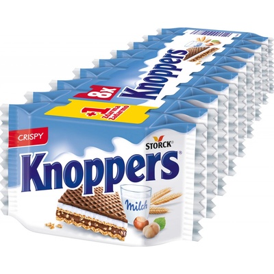 Knoppers Oplatky s mléčným a lískooříškovým krémem 8 x 25 g – Zbozi.Blesk.cz