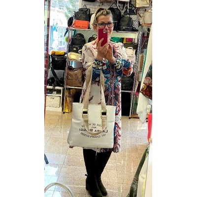 Laura Biaggi kabelka matná zlaté kovanie biela
