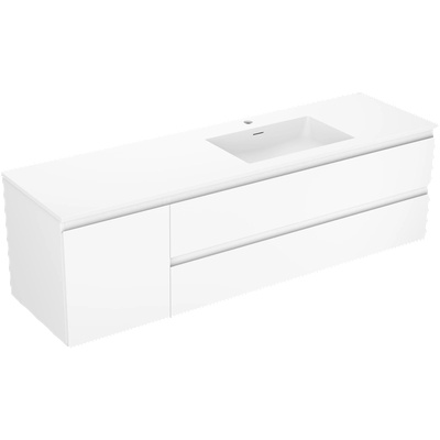 Orio Шкаф за баня 160 см с мивка Otis дясно, 2S, 1D, бяла мат - 91A13-16047-3-BBFFF01-W18P01 (91A13-16047-3-BBFFF01-W18P01)