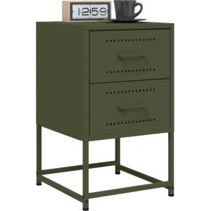vidaXL Нощни шкафчета 2 бр маслиненозелени 36x39x60, 5 см стомана (846467)