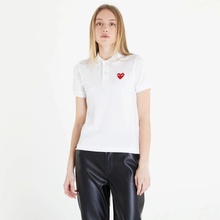 Comme des Garçons PLAY Heart Logo Polo Short Sleeve Tee White