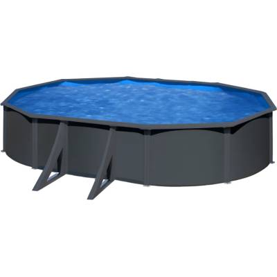 GRE Сглобяем овален басейн с външни подпори ANTHRACITE 5.00x3.00x1.20 м | GRE (KIT500GY)