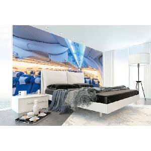 DIMEX ART Самозалепваща се флизелинова фототапета интериор на самолет 375 x 250 см