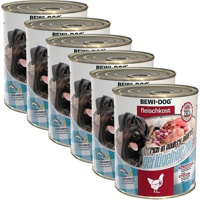 Bewi Dog Adult Hydinové srdcia 6 x 800 g