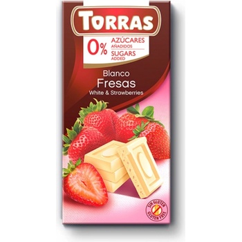 Torras Biela čokoláda s jahodou 75 g