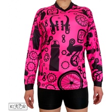 Kolor unisex MTB s dlouhým rukávem PARTS PINK