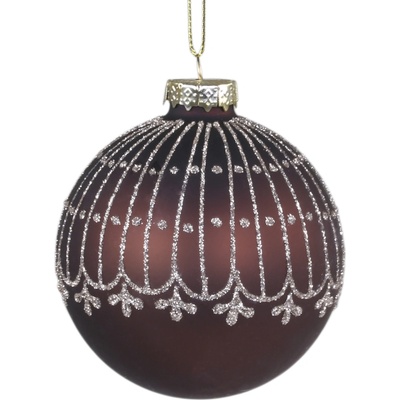 Chic Antique Vánoční ozdoba se stříbrnými ornamenty Chocolate