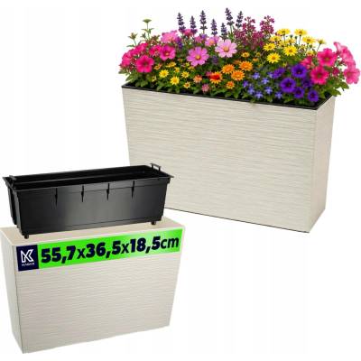 Kadax Květináč 56 x 19 x 36 cm plast béžový