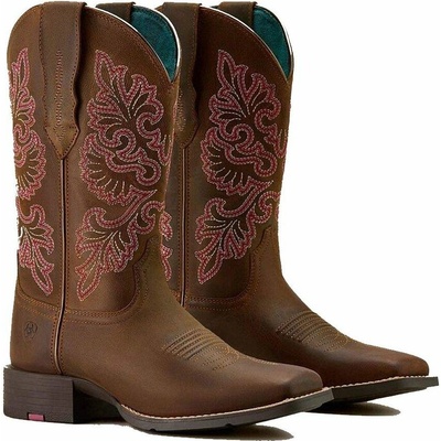 *W* Westernové boty Ariat® WMS Round Up Wide Square Toe StretchFit dámské hnědé – Zboží Mobilmania
