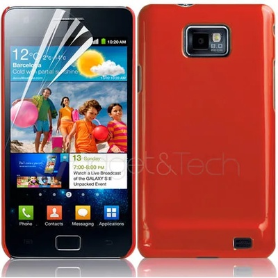 Samsung I9100 Galaxy S II Твърд Капак Червен + Протектор