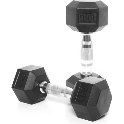 TRINFIT Jednoruční činka pogumovaná HEXA 6 kg