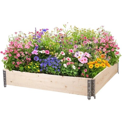 Atmowood Dřevěný vyvýšený záhon s kováním 120 x 120 x 20 cm hnědý