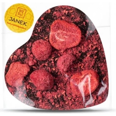Janek hořké srdíčko s lyofilizovanými jahodami a malinami 60 g