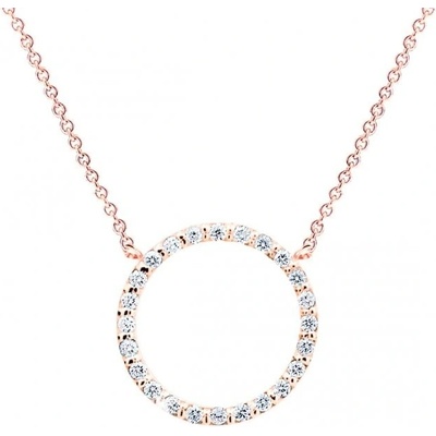 Cutie Jewellery Náhrdelník z růžového zlata se zirkony Z6323-40-10-X-4