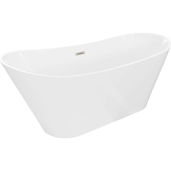 Mexen Dora самостоятелна вана 160 x 75 см, бяла, преливник от четкан никел (52071607500-97)