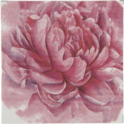 Clayre & Eef Romantické papierové obrúsky s pivonkou 33x33 cm 20ks
