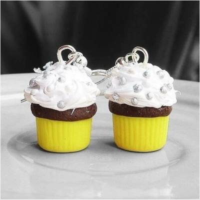 CircusMind sladké náušnice Fimo cupcaky s posypem S0975