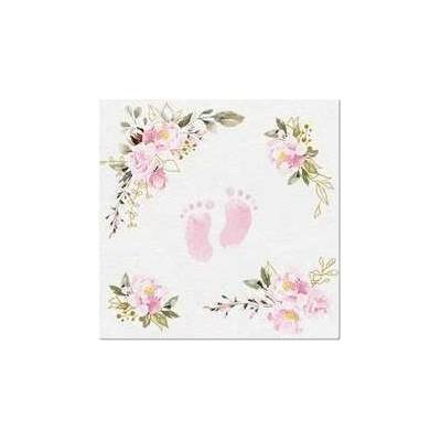 PAW AIRLAID Obrúsky Baby Feet light pink 50 ks 40x40cm
