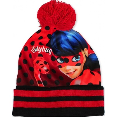 EplusM dievčenská zimná čiapka s brmbolcom Čarovná lienka Kúzelná lienka Miraculous Ladybug