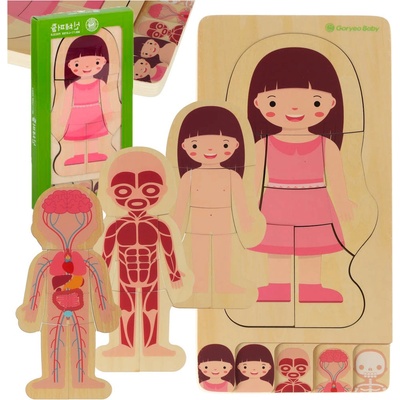KIK KX5957 puzzle Montessori části těla dívka