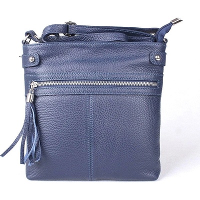 Vera Pelle malá kožená džínově crossbody kabelka no. 60 modrá
