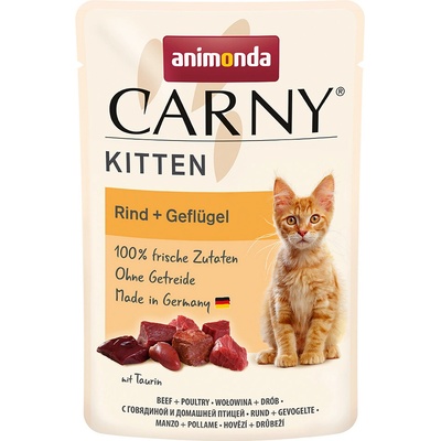 animonda Carny Kitten Pouch hovädzie teľacie & kura 24 x 85 g