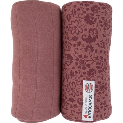 Lodger Swaddler 120 x 120 cm Flower Tribe Rosewood set 2 ks