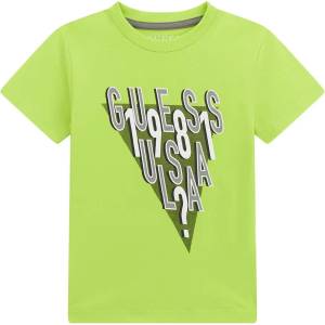 GUESS Електрикава тениска за мини момче с контрастни надписи Guess
