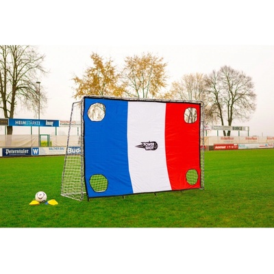 Power Shot Ocelová branka 3 x 2 m s francouzskou střeleckou stěnou