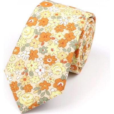 Decofashion Kravata s květy oranžová