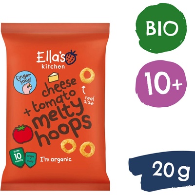 Ella's Kitchen BIO Chrumkavé krúžky so syrom a paradajkami 20 g
