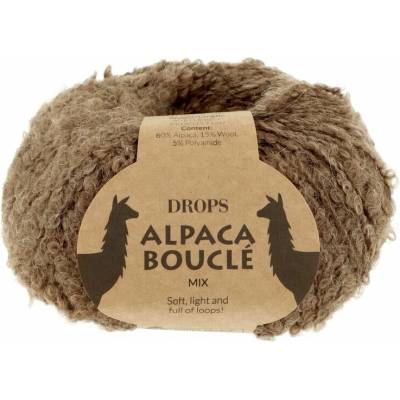 Drops Alpaca Bouclé Mix 0602 svetlo hnedá