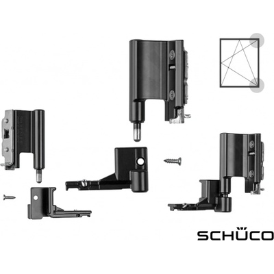 Schüco Spodní pant Royal S/AWS 130 kg Barva: RAL 9005 - černá lakovaná, Varianta pro: Levé křídlo 275565 – Zbozi.Blesk.cz