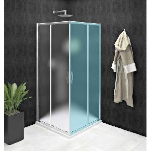 SAPHO Sigma - Двукрилни душ кабини Simply 88-90 см, Coated Glass, лъскав алуминий/стъкло Brick GS2490 (GS2490)