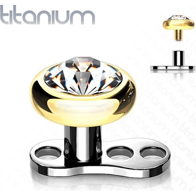 Šperky4U kompletní microdermal piercing kamínek MD028GD-04