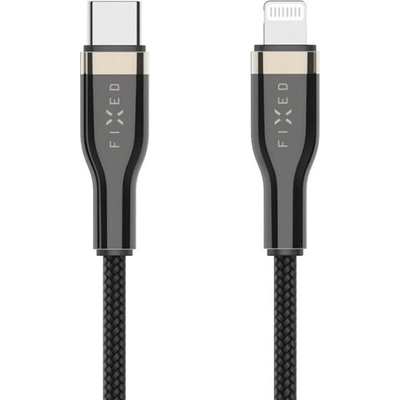 Fixed FIXDB-CL2-BK opletený nabíjací a dátový, PD 60W USB-C/Lightning - MFi na iPhone/iPad/iPod/AirPods, 2m, černý