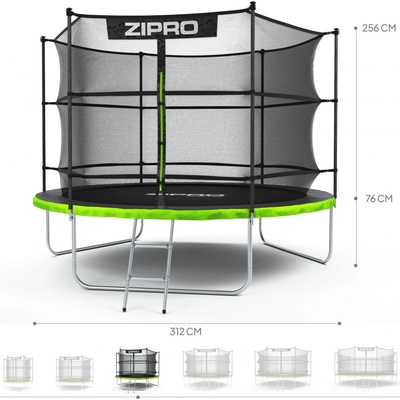 ZIPRO Jump Pro 312 cm + vnitřní bezpečnostní síť